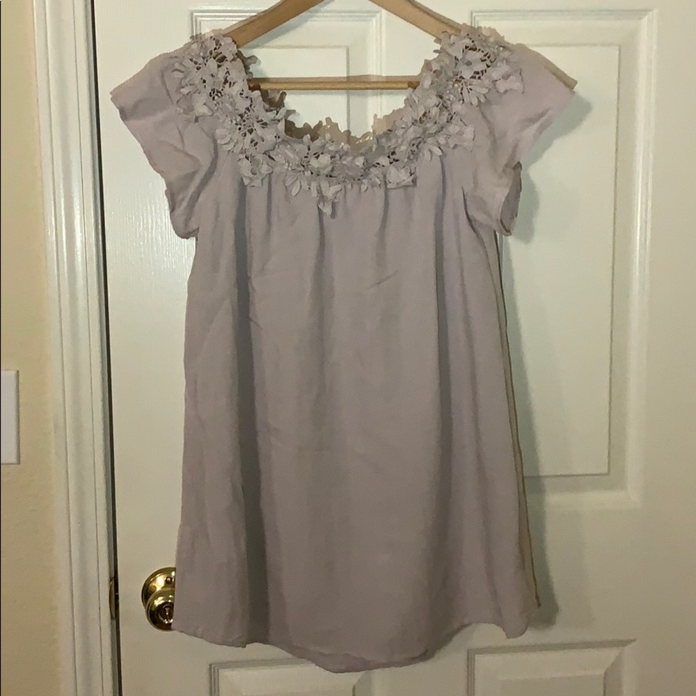 Floral lace off the shoulder dress